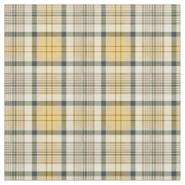 Gelb, Navy Blue und Elfenbeinblau Kariert Stoff