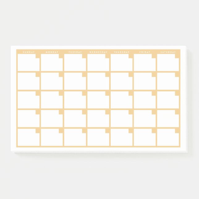Gelb nicht mehr datierter Post-It-Note-Kalender Post-it Klebezettel (Vorderseite)