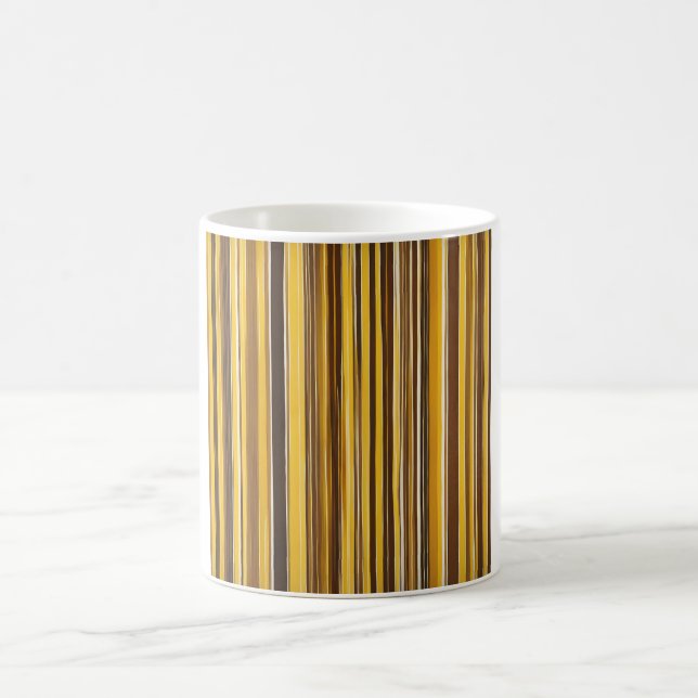 Gelb, Ocker, Braune Streifen Kaffeetasse (Mittel)