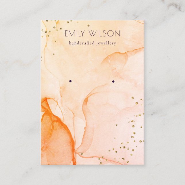 Gelb-Orange-Aquarellfarbengeflecht Visitenkarte (Vorderseite)