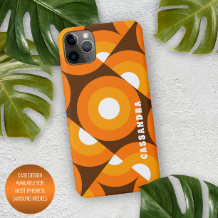 Gelb Orange Braun Retro-Midcentury-Kunstmuster iPhone 16 Pro Max Hülle