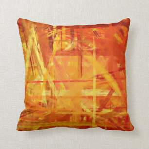 Gelb Orange Fine Art Gemalter Stil Kissen