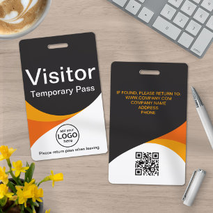 Gelb Orange Firmenbesucher-Ausweis-ID-QR-Code Ausweis