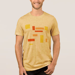 Gelb Orange Geometrische Kisten Abstrakte Kunstges Tri-Blend Shirt