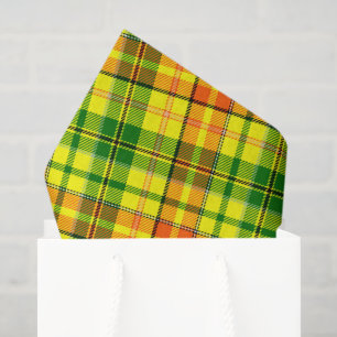 Gelb Orange Grün Kariert Tartan Design Seidenpapier