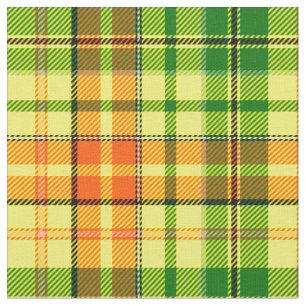 Gelb Orange Grün Kariertes Tartan-Design  Stoff