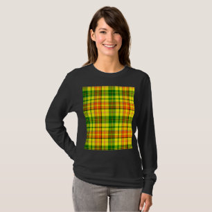 Gelb Orange Grün Kariertes Tartan-Design T-Shirt