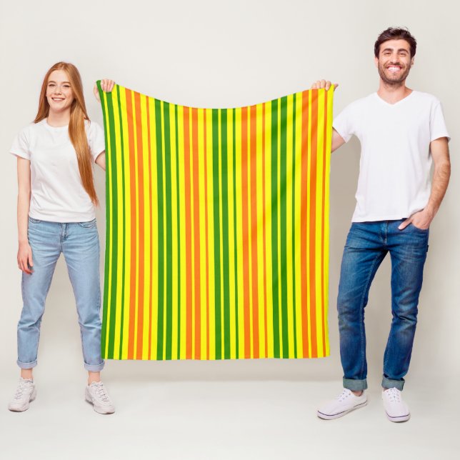 Gelb Orange Grün Vertikale Streifen Design   Fleecedecke (Beispiel)