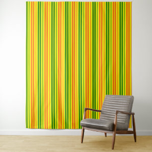 Gelb Orange Grün Vertikale Streifen Design Wandteppich