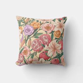 Gelb, Orange, Lila und Rosa Boho nahtloses Design Kissen