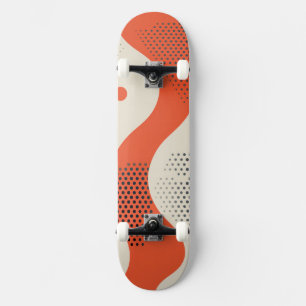 Gelb orange mit schwarzen Punkten Skateboard
