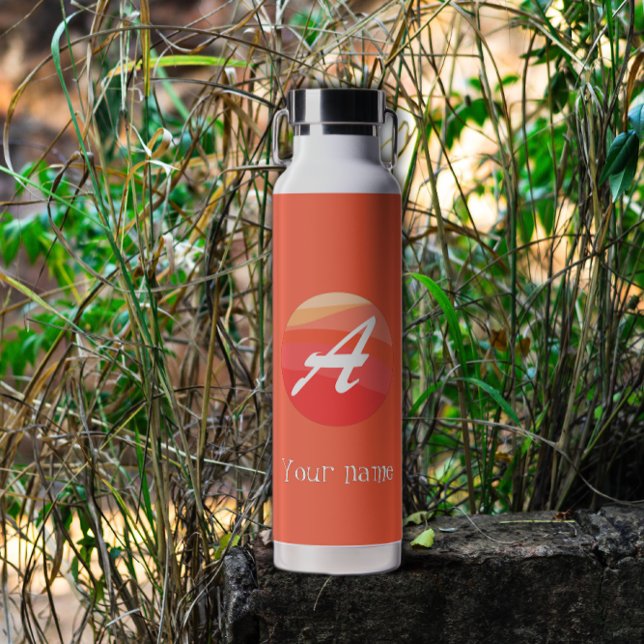 Gelb-orange Monogramm Initial A Trinkflasche (Von Creator hochgeladen)