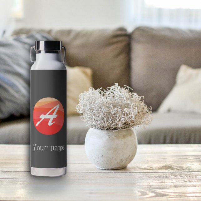 Gelb-orange Monogramm Initial A Trinkflasche (Von Creator hochgeladen)