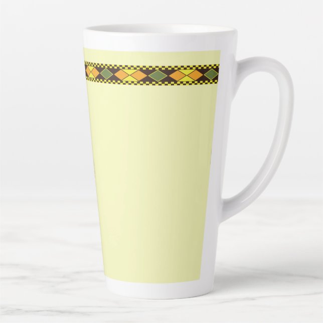 Gelb Orange Nahtloses Design Milchtasse (Rechts)