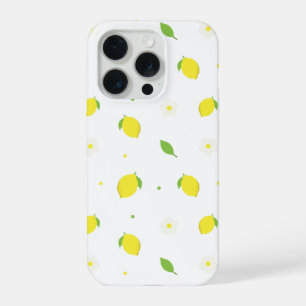 Gelb-orange nahtloses Muster mit weißen Blumen iPhone 15 Pro Hülle