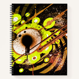 (Gelb & Orange) Neon-Tinte-Galaxie-Spirale Notizbuch