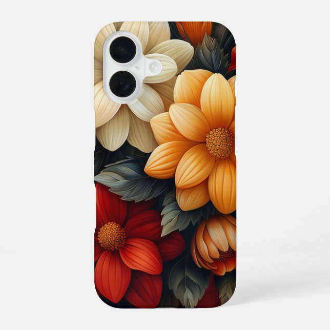Gelb, Orange, Rot Geblüht iPhone 16 Hülle (Rückseite)