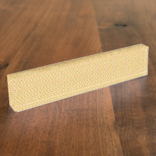 Gelb, orange und braune Blätter aus Packpapier Namensplakette
