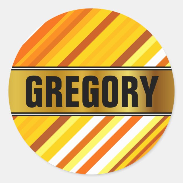 Gelb-, Orange und Runder Aufkleber (Vorderseite)