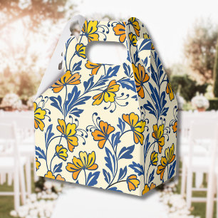 Gelb Orange Vintage-Volkstümliche Blumenmuster Bla Geschenkschachtel