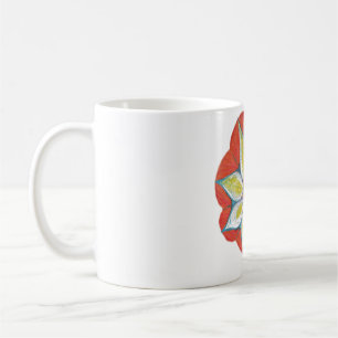 Gelb Orange Wasserfarben Mandala Klassischer Weiße Tasse