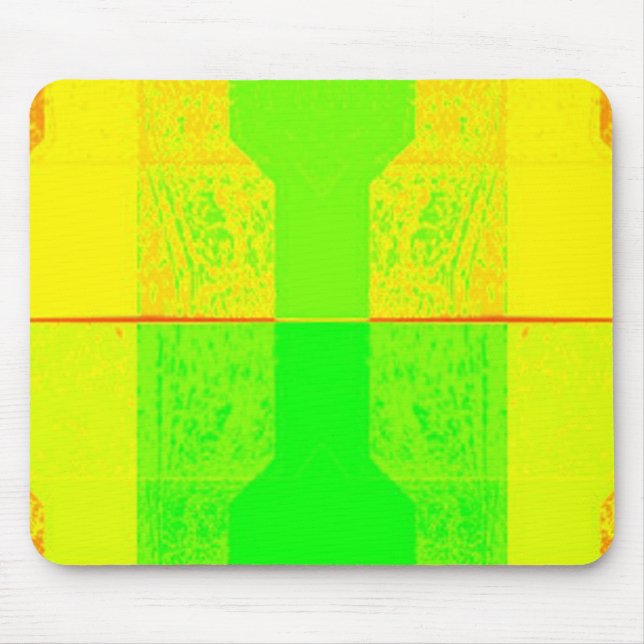 Gelb-orangee grüne Neonmausunterlage Mousepad (Vorne)