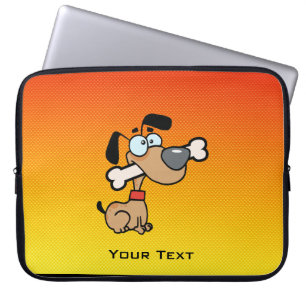 Gelb-orangeer Cartoon-Hund Laptopschutzhülle