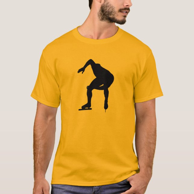 Gelb-orangeer Geschwindigkeits-Skater T-Shirt (Vorderseite)