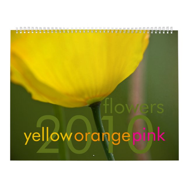 Gelb-orangeer rosa Kalender der Blumen-2010 (Titelbild)
