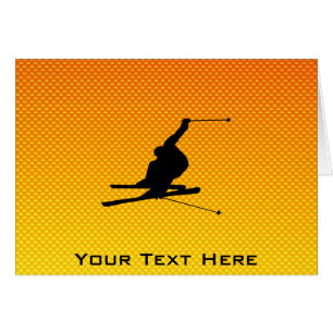 Gelb-orangees Schnee-Skifahren