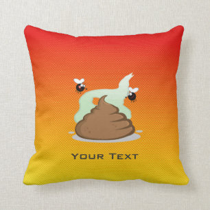 Gelb-orangees Stinky Poo Kissen