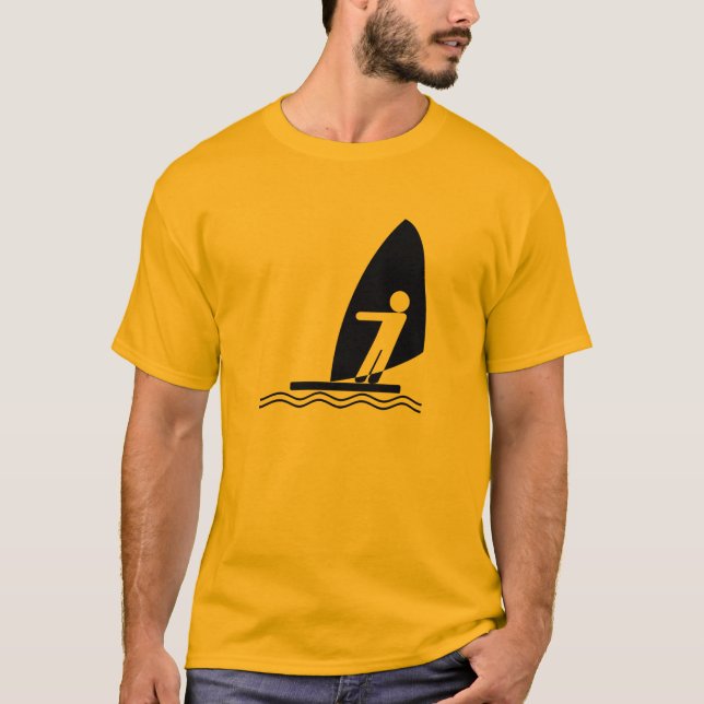 Gelb-orangees Windsurfing T-Shirt (Vorderseite)