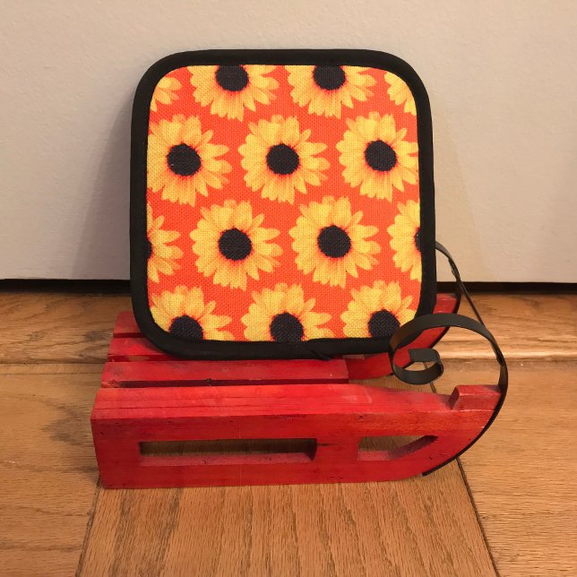 Gelb-orangefarbenes Pickleball-Paddel Ofenhandschuh & Topflappen-Set (Von Creator hochgeladen)