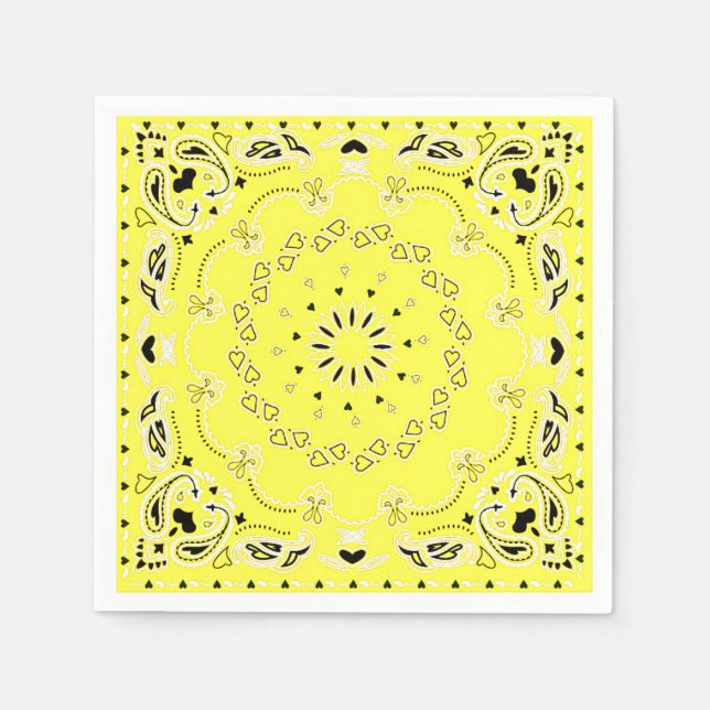 Gelb orientalisches Design Serviette (Vorderseite)