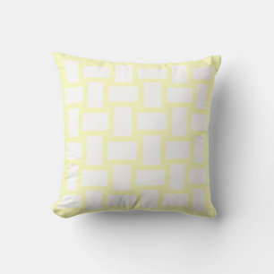 Gelb Pastell- & Weißgewebe-Design Kissen