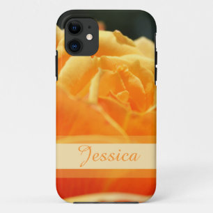 Gelb personalisierte iPhone-Hülle mit Rose. Case-Mate iPhone Hülle