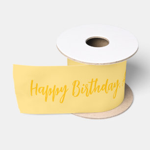 Gelb personalisierter Name Alles Gute zum Geburtst Satinband
