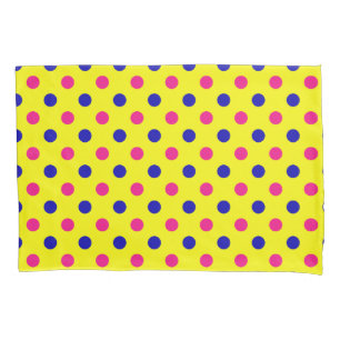 Gelb Pink Blau Punkte Muster Kissenbezug
