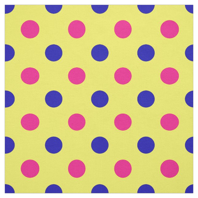 Gelb Pink Blau Punkte Muster Stoff (Muster)