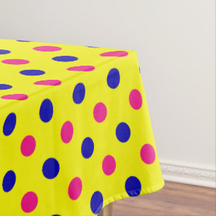 Gelb Pink Blau Punkte Muster Tischdecke