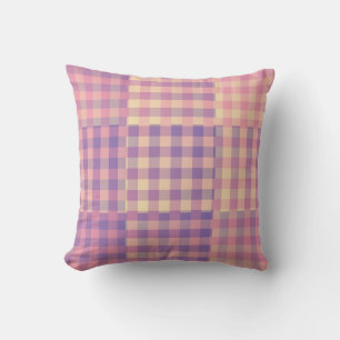 Gelb Pink Lila Karo Patchwork Muster Kissen