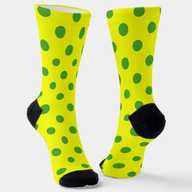 Gelb Polka Dots Design grün Socken (Von Creator hochgeladen)