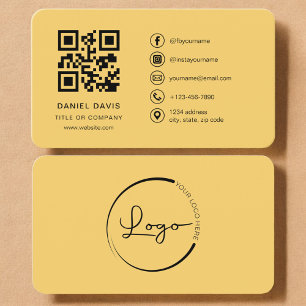 Gelb professioneller Logo-QR-Code Visitenkarte