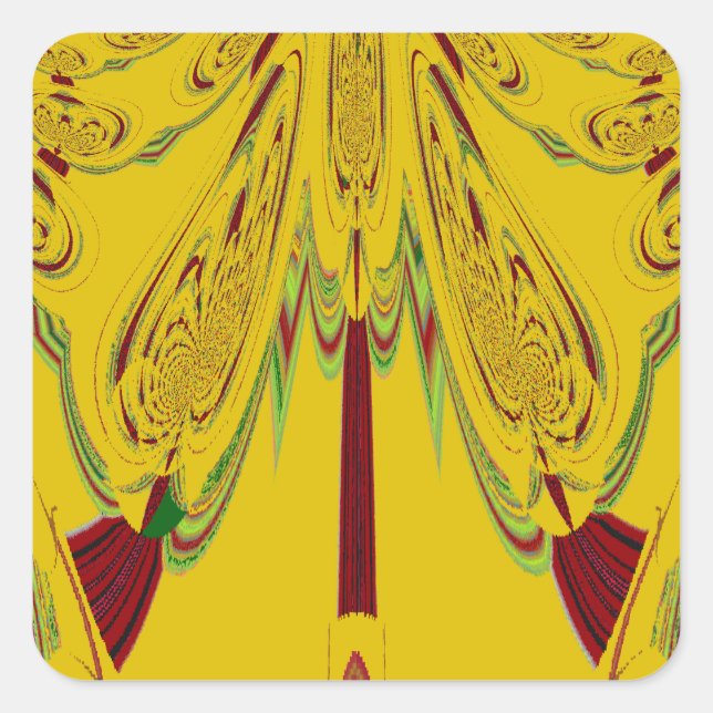 gelb quadratischer aufkleber (Vorderseite)