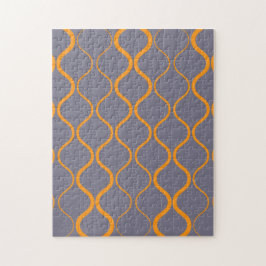 Gelb, Retro, coole trendige, kurvige, gewellte Ill Puzzle