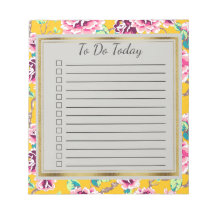 Gelb rosa Blume Gold für Notepad