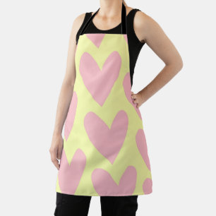 Gelb Rosa Cute Einfaches Herz Y2K-Muster  Schürze