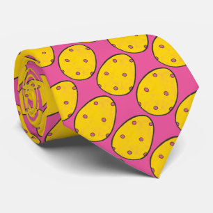 Gelb rosa Polka Dot Osterkorb Eierkörner Krawatte