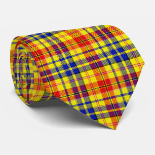 Gelb Rot Blau Kariertes Tartan-Design  Krawatte