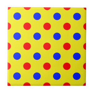 Gelb Rot Blau Punkte Design Fliese